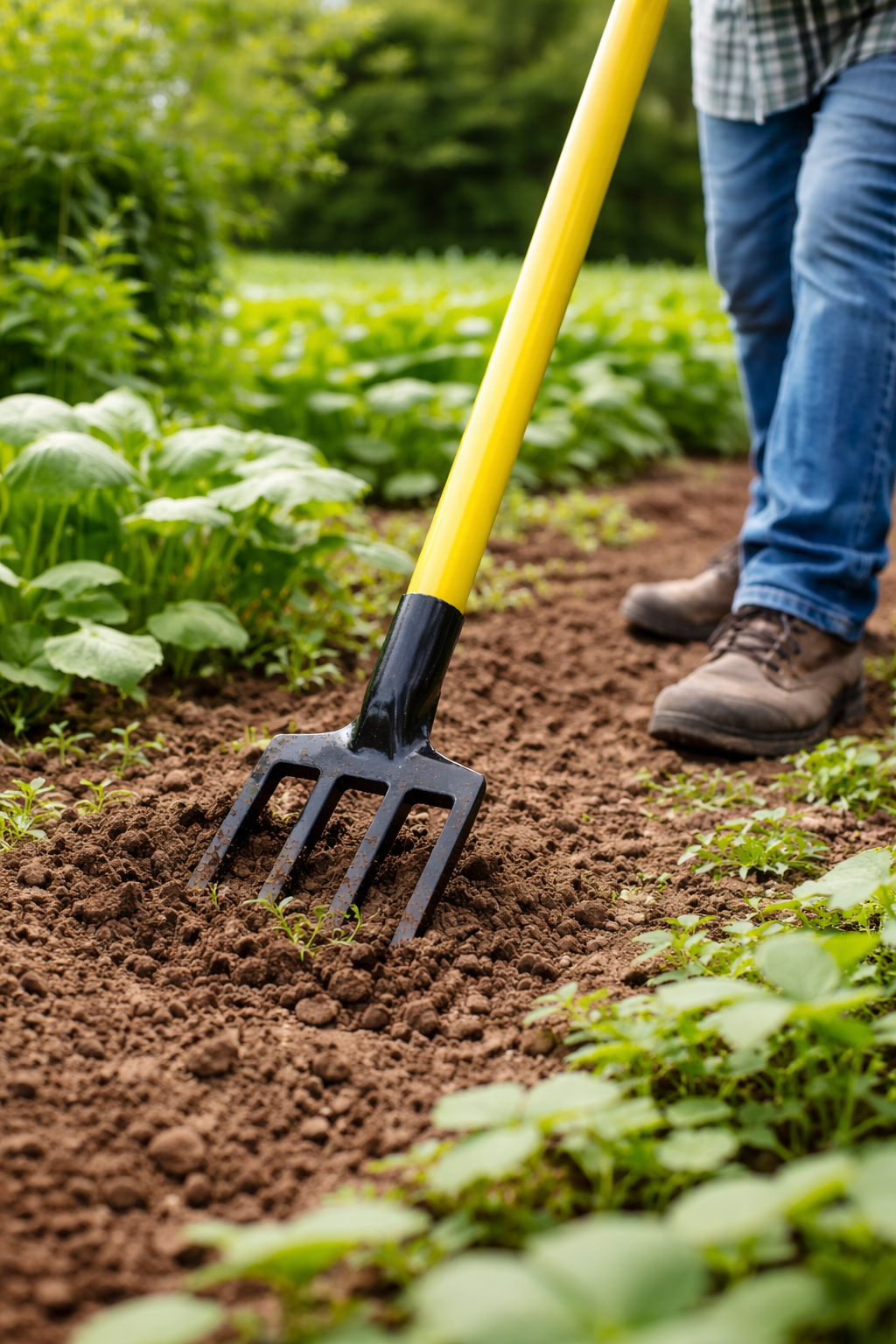 Garden Hoe with Fork